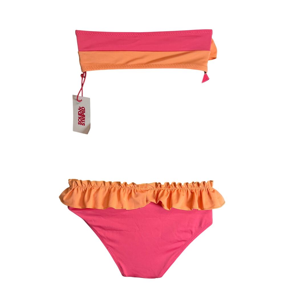 Solid & Striped Kaia Ruffle Bikini Set Pink Orange Women’s Medium NWT Swim - Picture 3 of 7